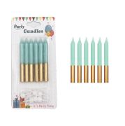 Mum İnce 2 Renkli Yeşil-Gold 8 Cm 6′lı