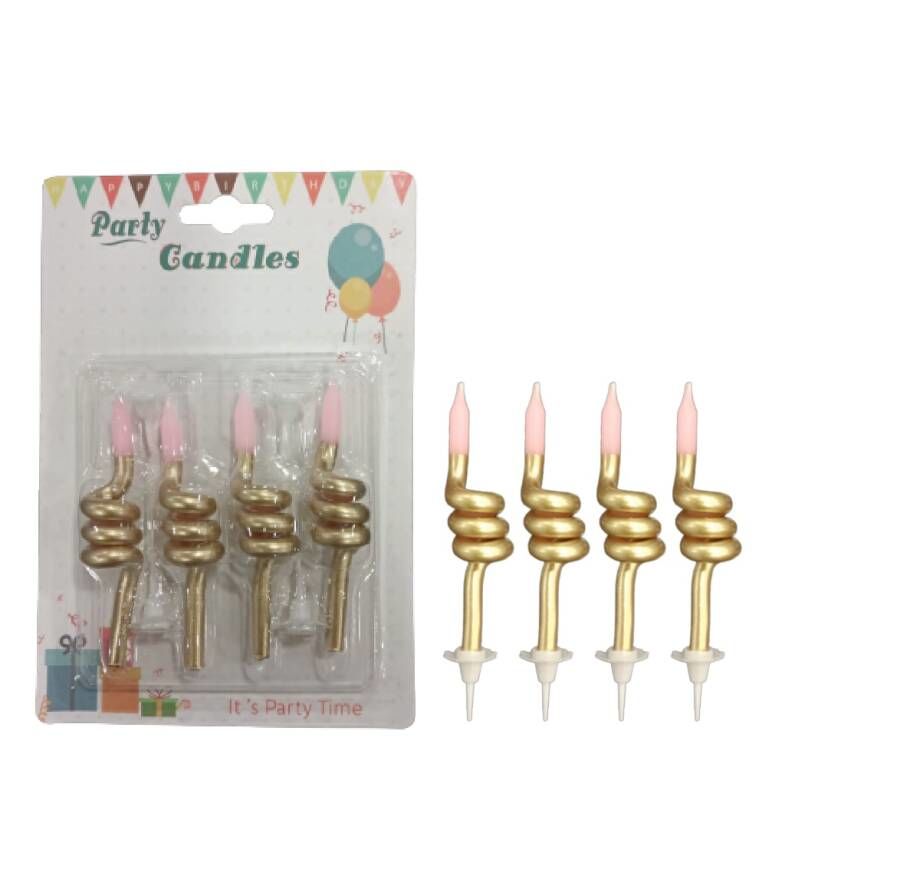 Mum Spiral 4 Parça Set Pembe Gold 8 cm