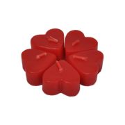 Yüzen Mum Kalp Model - Kokusuz - 2'li - Kırmızı Renk - 6*2 cm
