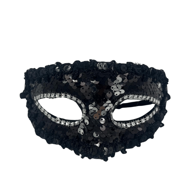 Maske Plastik Pullu Lüks Siyah