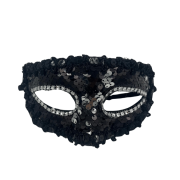 Maske Plastik Pullu Lüks Siyah