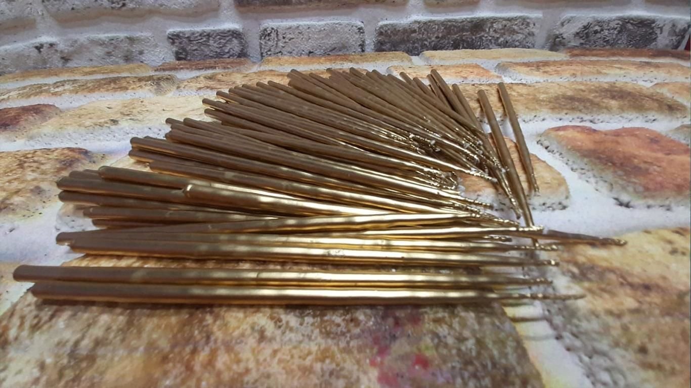 Gold İnce Parti Mum 20 Cm 1 Adet