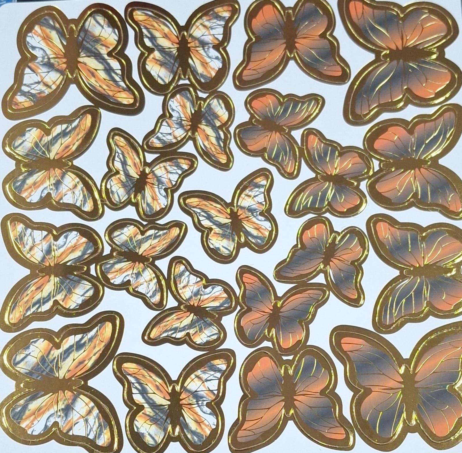 Dekoratif Kağıt Kelebek Süs Varaklı Turuncu Siyah 126'lı