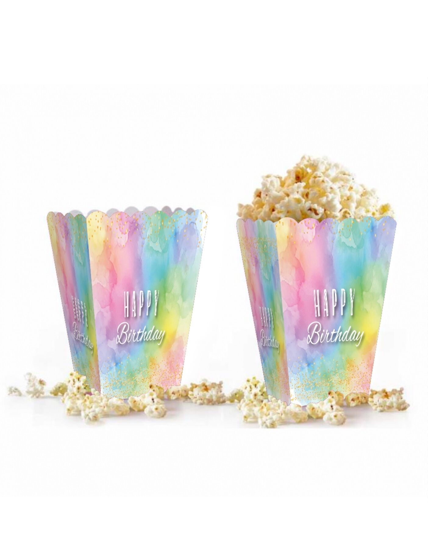 Mısır Kutusu Makaron Renkli Happy Birthday 8 Parça