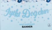 İYİ Kİ DOĞDUN AÇIK MAVİ KALİGRAFİ BANNER