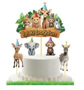 Kürdan Pasta Üstü Safari Party Temalı 5 Parça