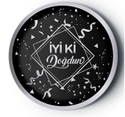 Siyah İyi Ki Doğdun Yaldızlı Tabak