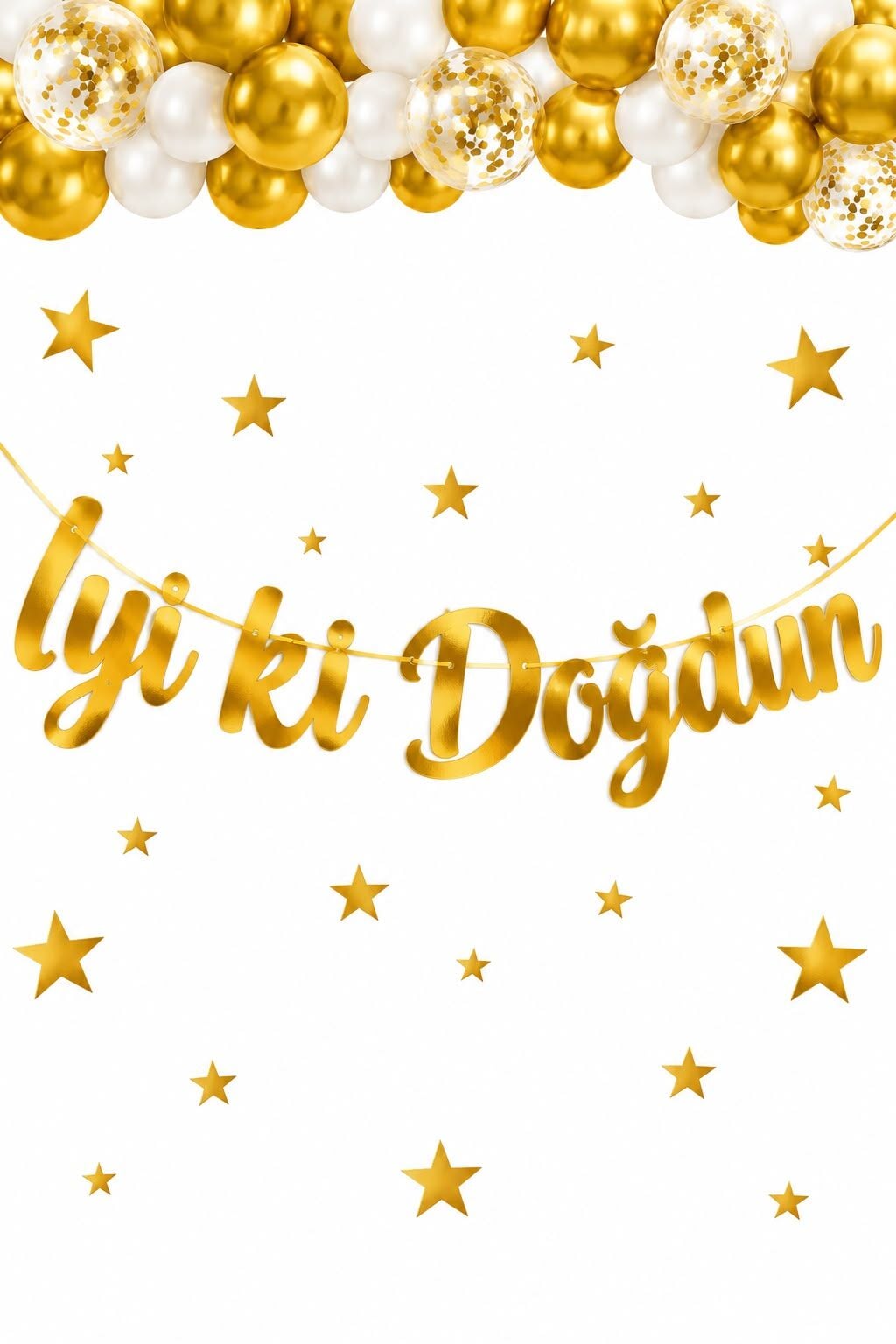 İYİ Kİ DOĞDUN GOLD KALİGRAFİ BANNER