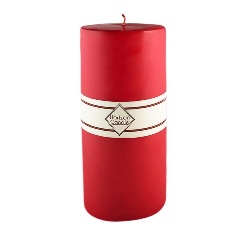 Silindir Mum - Kokusuz - Kırmızı Renk - 12*30 cm
