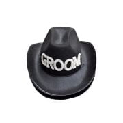 Şapka Şerif Siyah Groom Taşlı Lüks