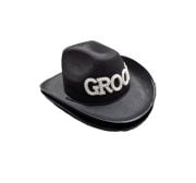 Şapka Şerif Siyah Groom Taşlı Lüks