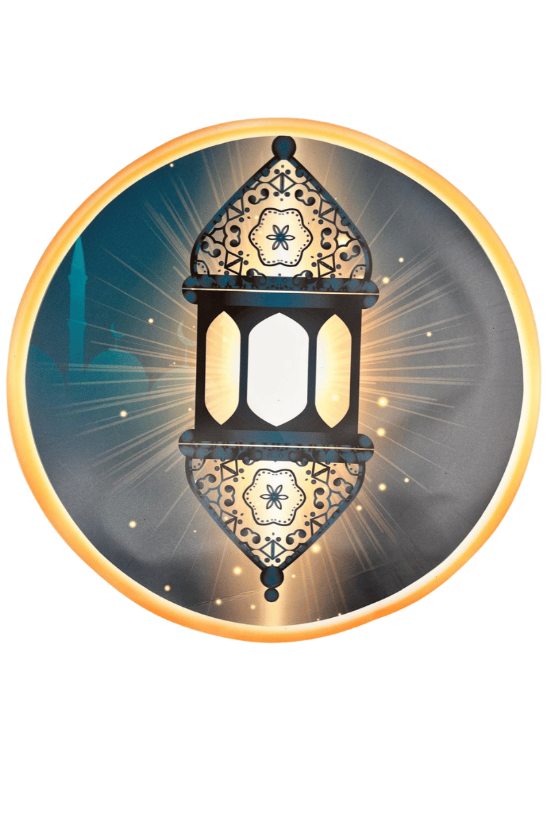 Ramazan Temalı Sticker Yuvarlak Yeşil Kandil