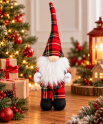 Yılbaşı Figür Cüce Ekoseli 45 Cm