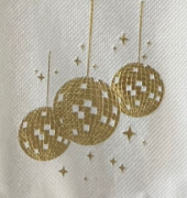 Disko Topu Desenli Gold Peçete 12'li Cepli Peçete