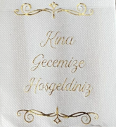 Kına Gecemize Hoş Geldiniz Gold 12'li Cepli Peçete