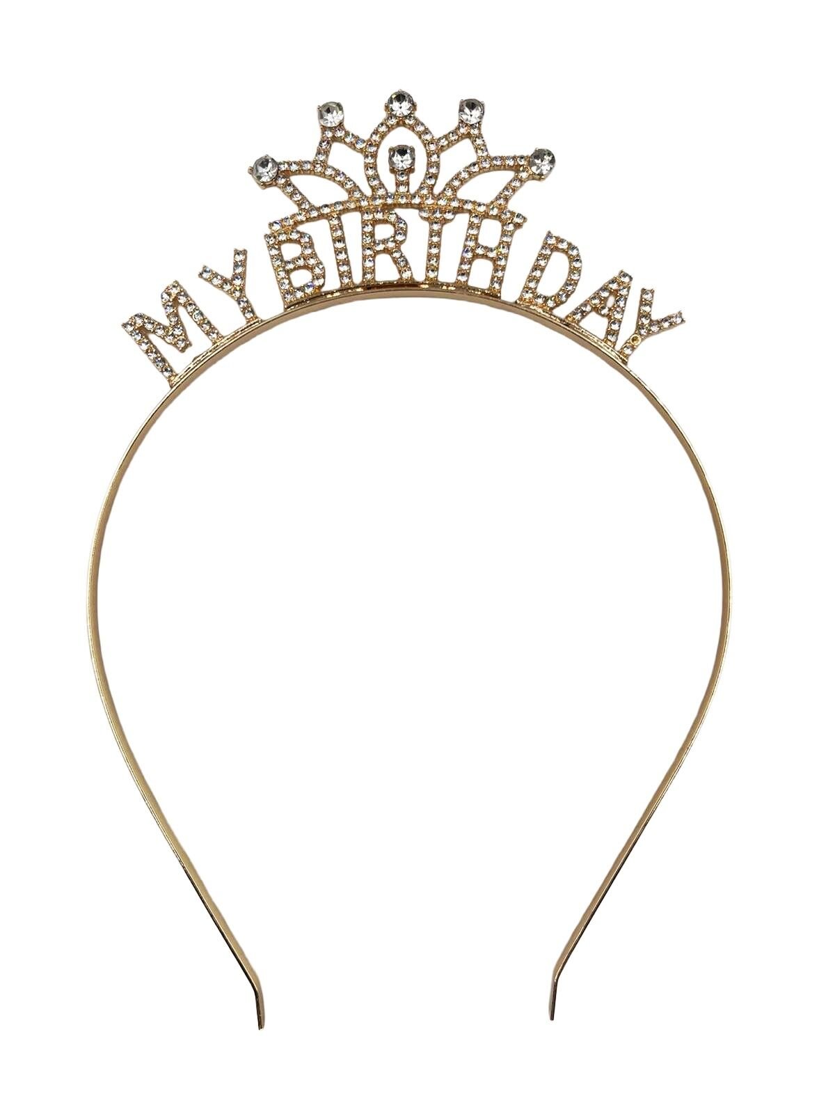 My Birthday Taşlı Taç Gold
