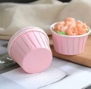 Düz Pembe Muffin Kek Kapsülü 25'li