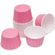 Düz Pembe Muffin Kek Kapsülü 25'li