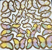 Dekoratif Kağıt Kelebek Süs Varaklı Makaron Renkli 126'lı