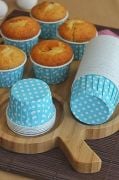 Mavi Puantiyeli Muffin Kek Kapsülü 25'li