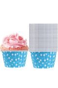 Mavi Puantiyeli Muffin Kek Kapsülü 25'li