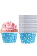 Mavi Puantiyeli Muffin Kek Kapsülü 25'li