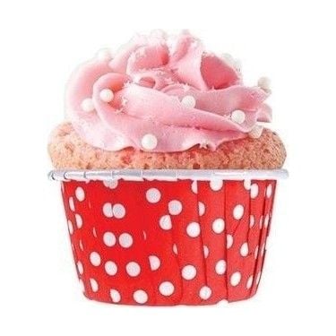 Kırmızı Puantiyeli Muffin Kek Kapsülü 25'li