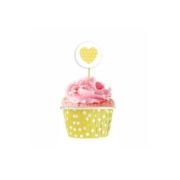 Sarı Puantiyeli  Muffin Kek Kapsülü 25'li