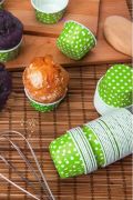 Yeşil Puantiyeli  Muffin Kek Kapsülü 25'li