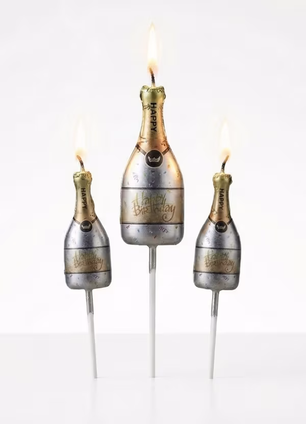 Gümüş Şişe Mum 3'lü