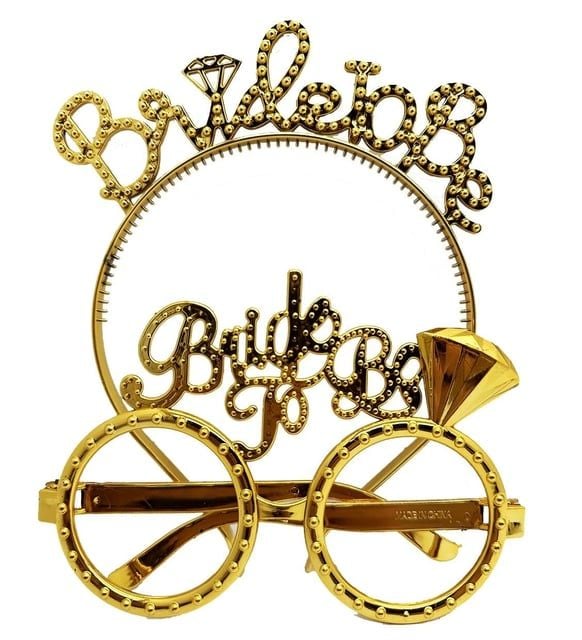 BRİDE TO BE TAÇ GÖZLÜK GOLD SET