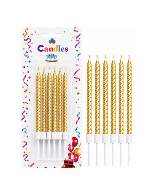 14 cm Spiral Mum Gold 6'lı