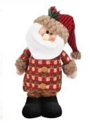 Yılbaşı Dekoratif Noel Baba Ekoseli Figür 33 Cm