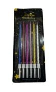 14 cm Spiral Mum Renkli 6'lı