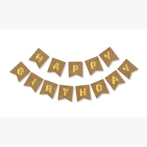 Kraft Gold Happy Yaldızlı Banner