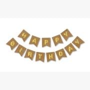 Kraft Gold Happy Yaldızlı Banner