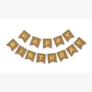 Kraft Gold Happy Yaldızlı Banner