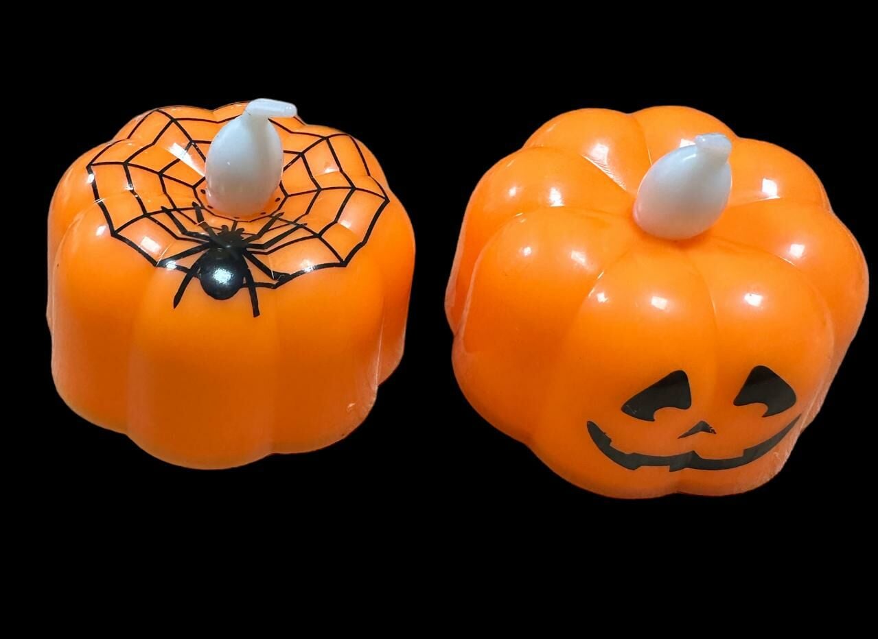 Halloween LED Işıklı Balkabağı Örümcekli Dekor Süs