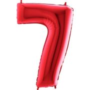 40'' Kırmızı 7 Rakam Folyo Balon  100 Cm