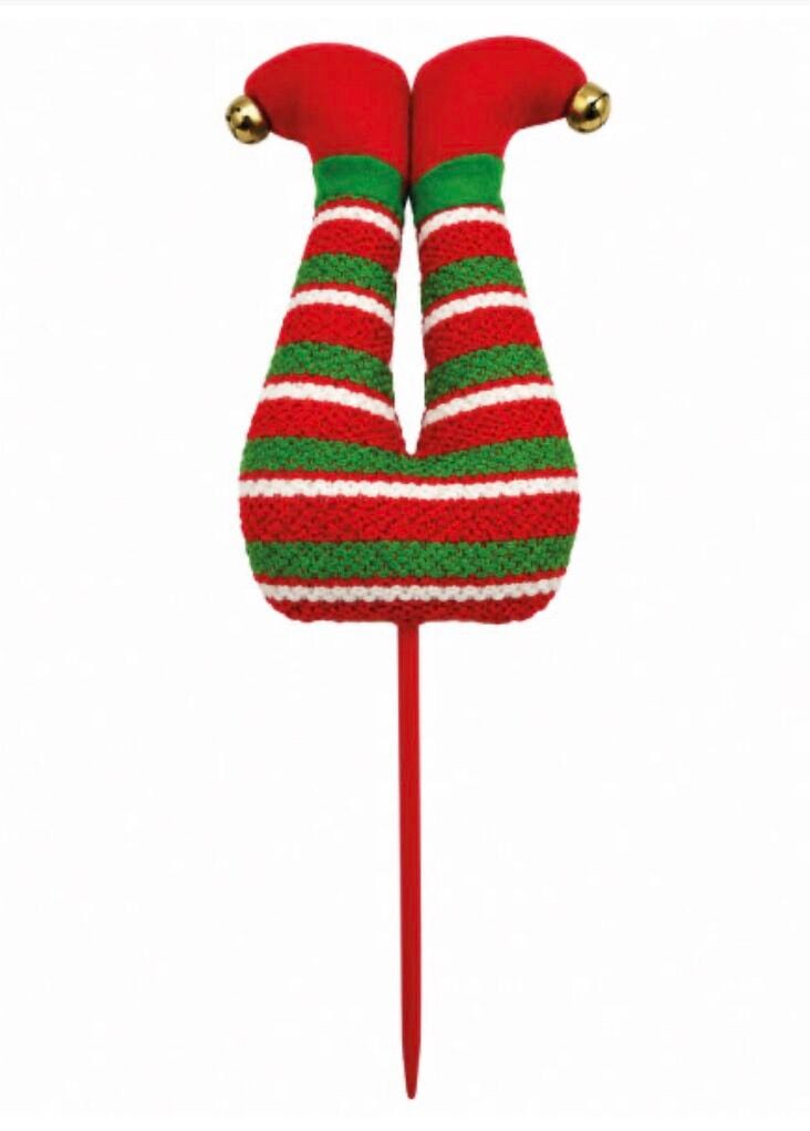 Yılbaşı Çubuklu Figür Noel Baba Bacağı Yeşil Çizgili Model