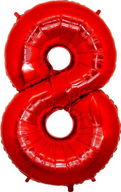 40'' Kırmızı 8 Rakam Folyo Balon  100 Cm