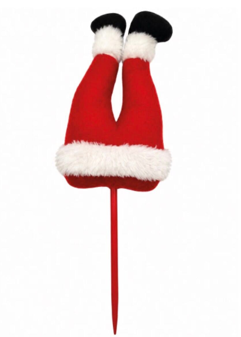 Yılbaşı Çubuklu Figür Noel Baba Bacağı Kırmızı Beyaz Tüylü Model