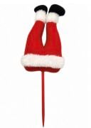 Yılbaşı Çubuklu Figür Noel Baba Bacağı Kırmızı Beyaz Tüylü Model