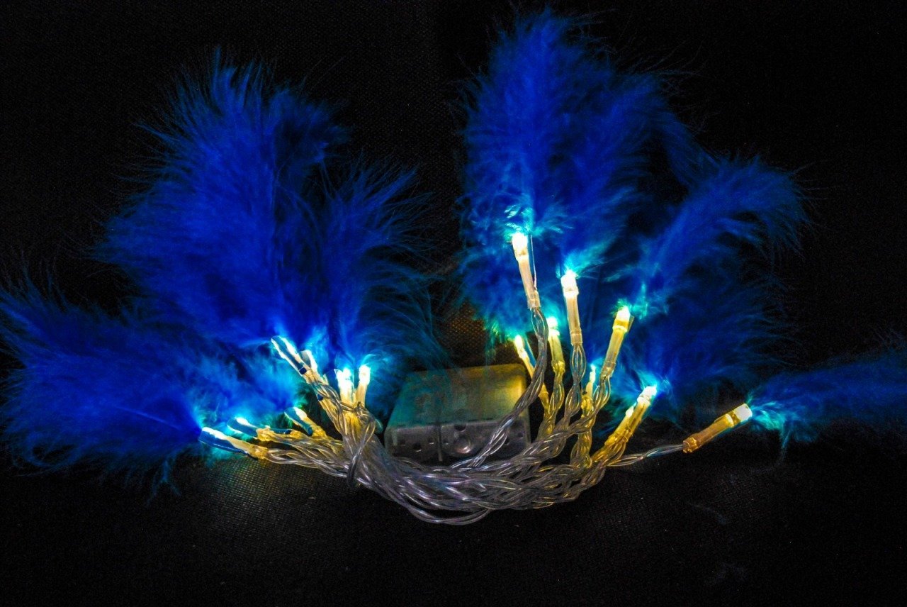 Tüylü Led - 2 metre- mavi