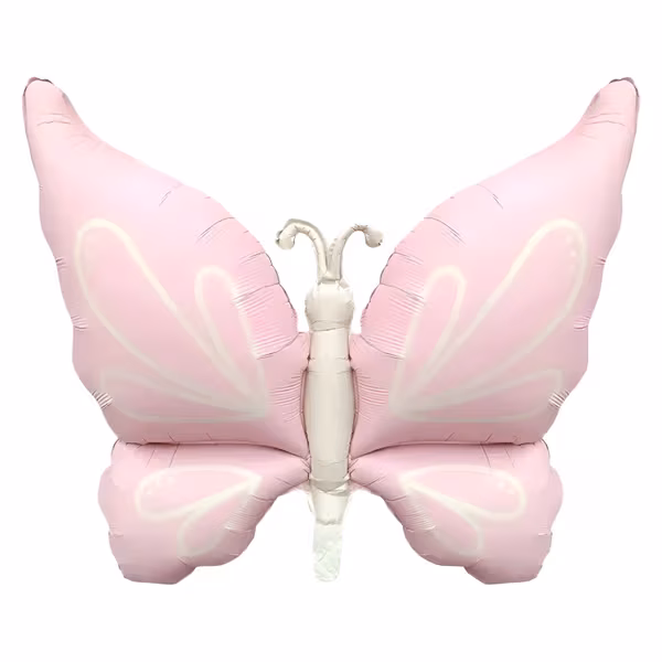 Pembe Retro Kelebek Folyo Balon 94*73,5 Cm 1279