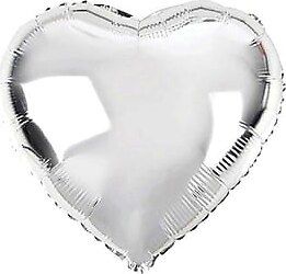 24'' Gümüş Kalp Folyo Balon DÜZ