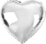 24'' Gümüş Kalp Folyo Balon DÜZ